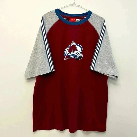 Reebok Face Off Collection NHL Colorado Avalanche Logo Shirt Maroon Men's XL - Picture 2 of 12